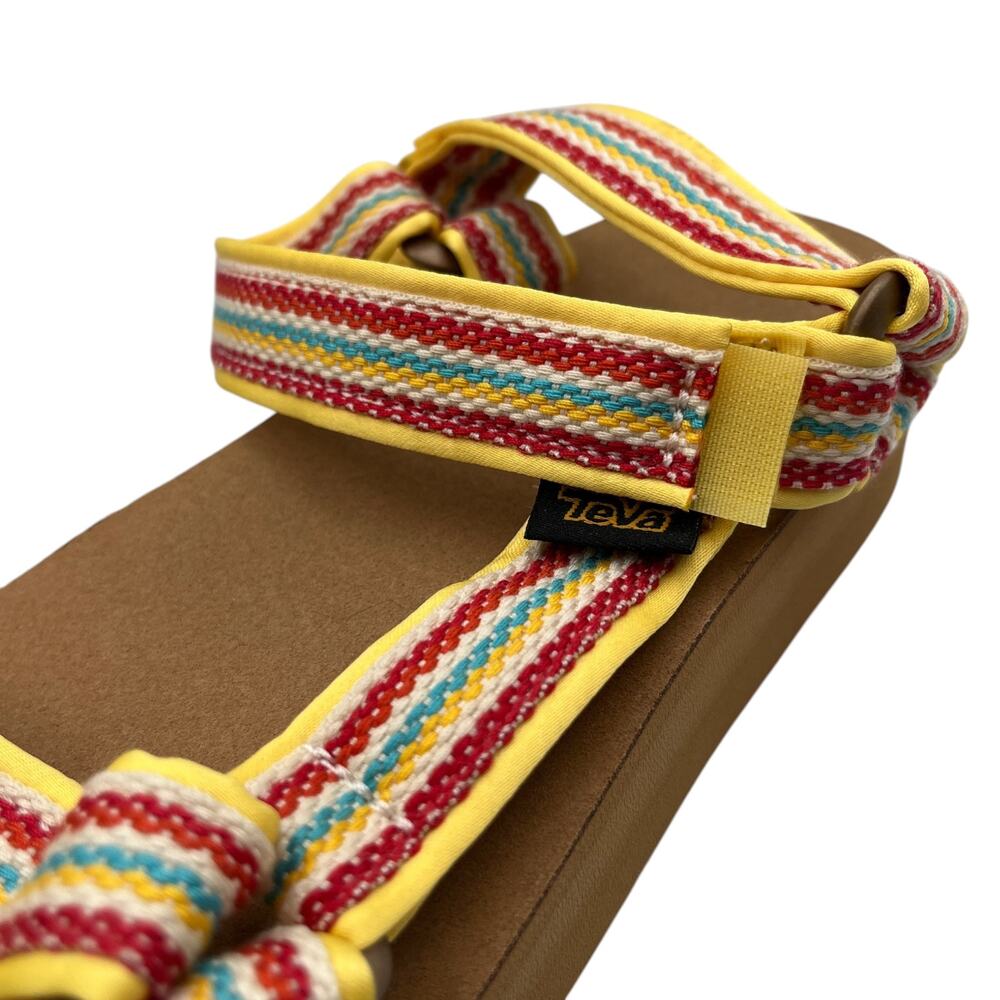 Teva Platform Sandals Midform Universal Woven Strap Outdoor Summer Yellow Size 7 - Picture 5 of 10